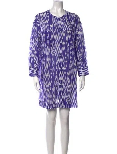 Pre-owned Eres Printed Mini Dress In Purple