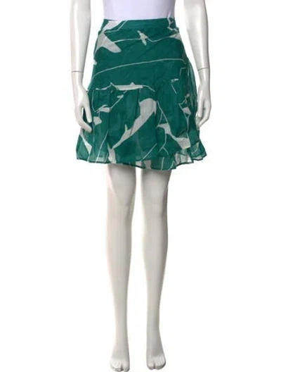Pre-owned Eres Printed Mini Skirt In Green