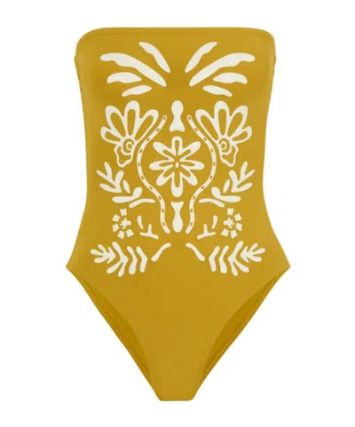 Eres Printed One-piece Swimsuit In Gold