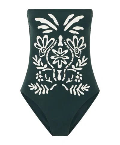 Eres Printed One-piece Swimsuit In Green