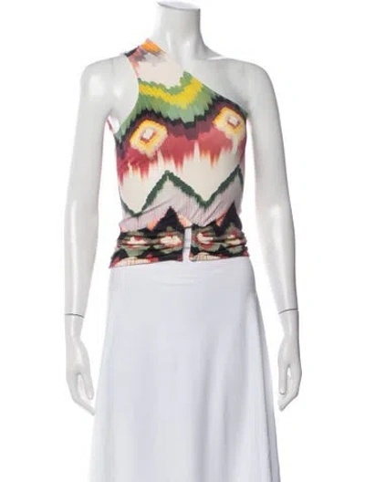 Pre-owned Eres Printed One-shoulder Top In Multicolor