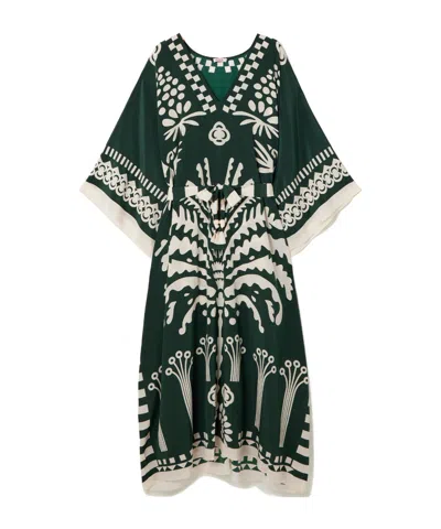 Eres Printed Silk Dress In Green