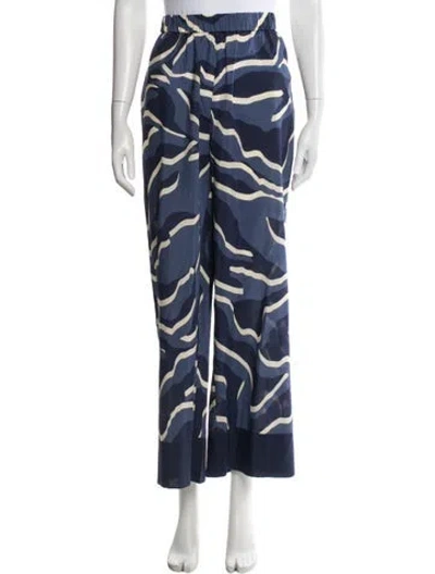 Pre-owned Eres Printed Wide Leg Pants In Blue