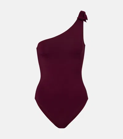 Eres Prodige One-shoulder Swimsuit In Burgundy