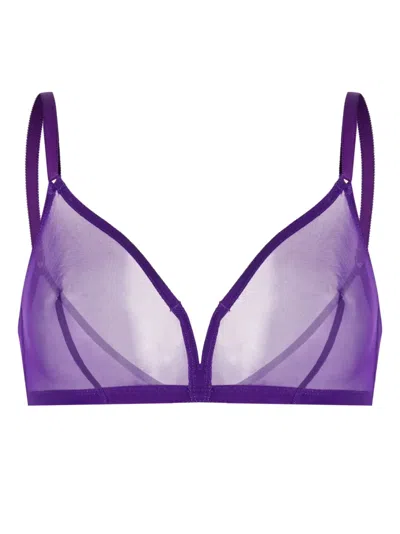 Eres Providence Contrasting-trim Bra In Purple
