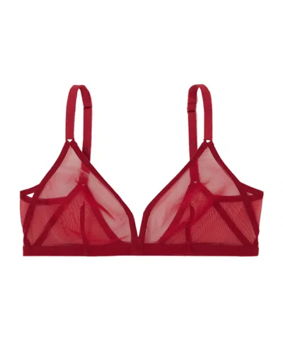 Eres Les Essentiels Providence Tulle Soft-cup Triangle Bra In Red