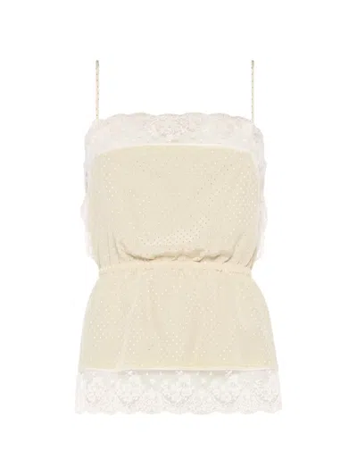 Eres Pureté Lace-trim Camisole In Neutral
