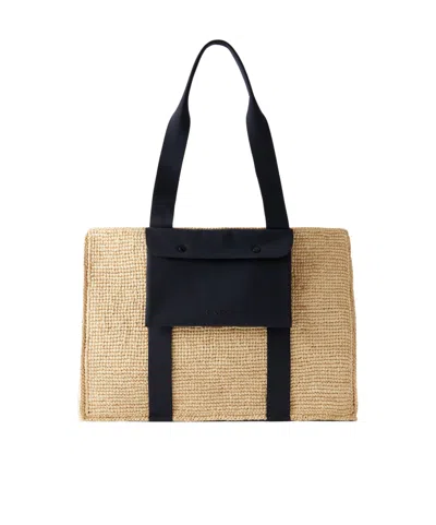 Eres Raffia Tote Bag In Pink