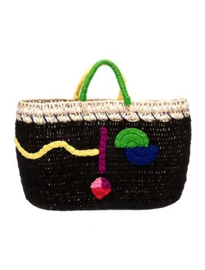Pre-owned Eres Raffia Tote In Black