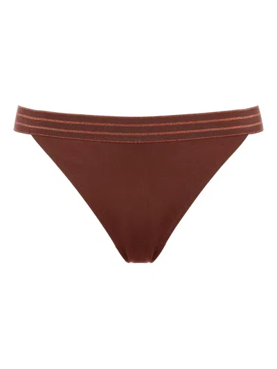 Eres Rayonnant Striped Bikini Bottoms In Brown