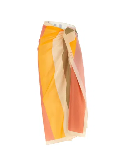 Eres Rayure Skirt In Orange