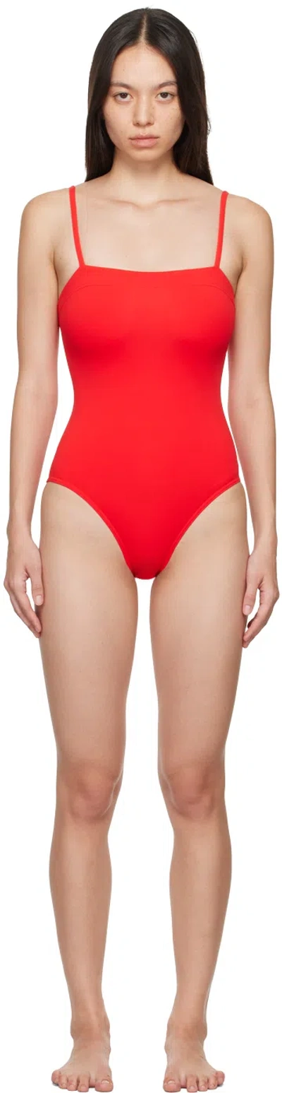 Eres Square-neck Swimsuit In Red
