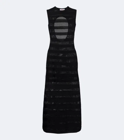 Eres Reguliere Striped Cotton-blend Midi Dress In Black