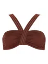 Eres Rendez-vous Ruched Strap Bikini Top In Brown