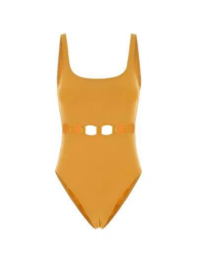 Eres Replay Stretch One Piece Swimsuit Cutout In Orange