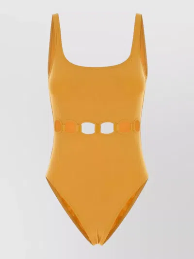 Eres Replay Stretch One Piece Swimsuit Cutout In Orange