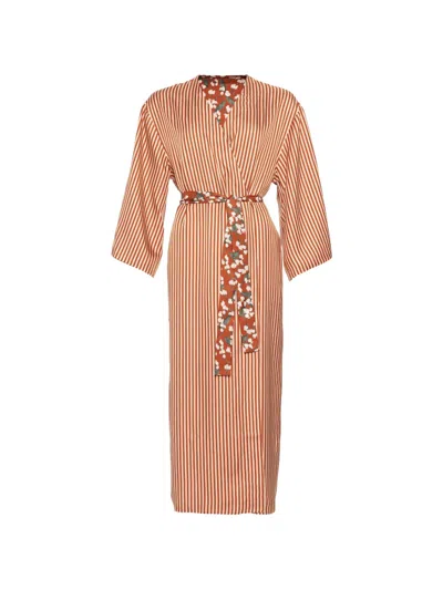 Eres Resonances Floral-print Kimono In Orange