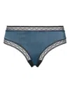 Eres Rêveur Lace-trimmed Thong In Blue