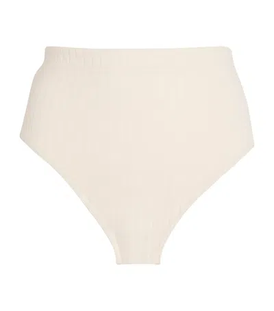 Eres Ribbed Costa High-rise Bikini Bottoms In White