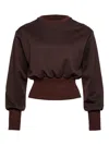 Eres Ribbed-cuffs Sweatshirt In Brown