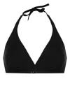 Eres Ribbed Halterneck Bikini Top In Black
