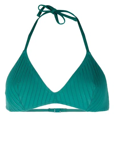 Eres Geripptes Sky Triangel-bikinioberteil In Green