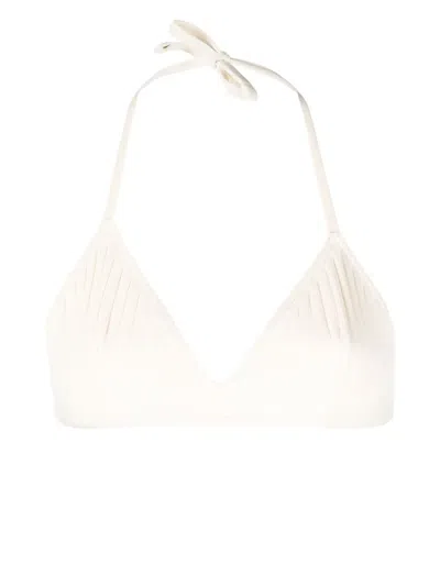 Eres Geripptes Sky Triangel-bikinioberteil In White