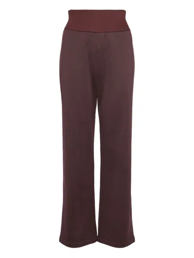 Eres Ribbed-waistband Performance Trousers In Brown