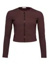 Eres Ribbed Zip-front Jacket In Brown