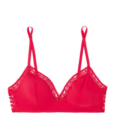 Eres Bubble Rituel Lace-trimmed Stretch-jersey Soft-cup Triangle Bra In Red