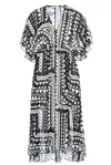 Eres Rivage Long Midi Dress In Tribal In Black