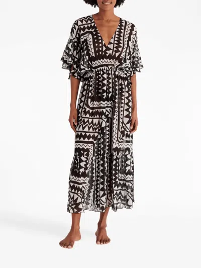 ERES RIVAGE LONG MIDI DRESS IN TRIBAL