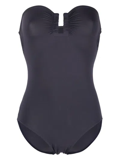Eres Ruched Cut-out One-piece In Blue