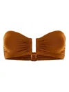 Eres Women Caramel Stretch Nylon Show Bikini Top In Brown