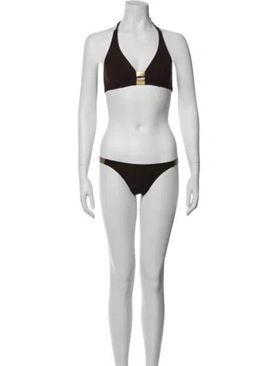 Pre-owned Eres Ruffle Embellishment Bikini In Black