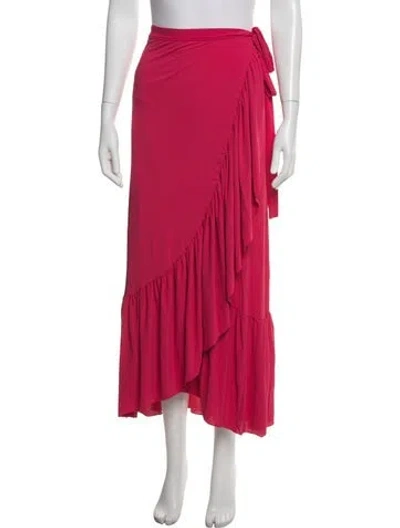 Pre-owned Eres Ruffle Embellishment Long Skirt In Pink