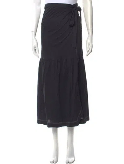 Pre-owned Eres Ruffle Embellishment Midi Length Skirt In Black