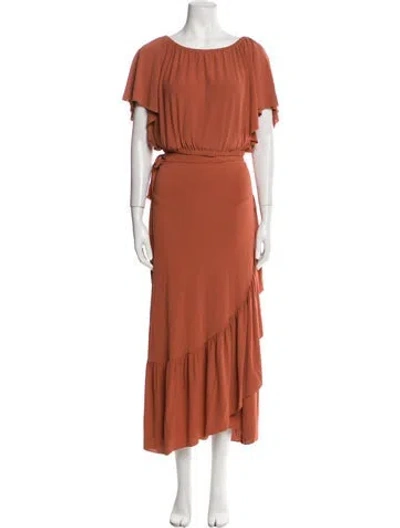 Pre-owned Eres Ruffle Embellishment Skirt Set In Red