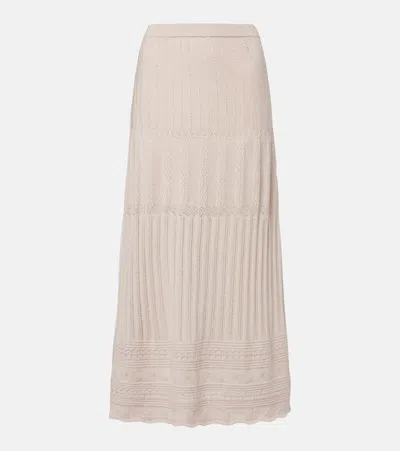 ERES RYTHMEE POINTELLE WOOL AND CASHMERE MIDI SKIRT