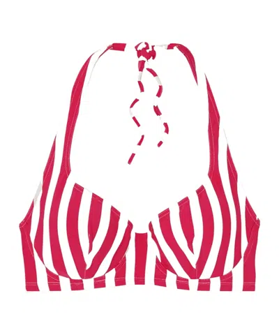 Eres Samba Corazon Striped Backless Bikini Top In Red