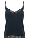 Eres "sandra Graphic" Lace Trim Top In Black