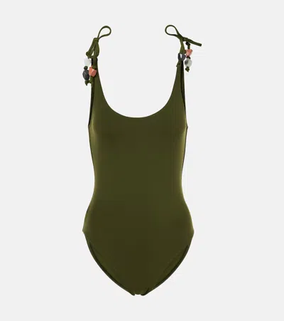 Eres Saturne Beaded Swimsuit In Green