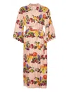 Eres Saveur Fruit-print Chain-pattern Reversible Robe In Pink
