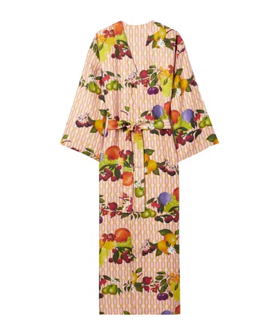 Eres Saveur Reversible Printed Silk-twill Robe In Multi