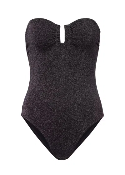 Eres Scintillant Bustier One Piece In Noir Lurex In Black