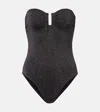 Eres Womens Noir Scintillant Strapless Metallic Swimsuit