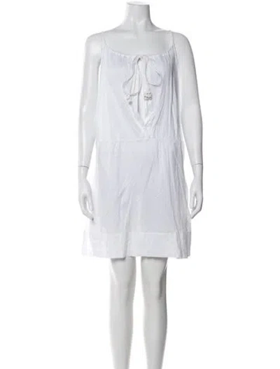 Pre-owned Eres Scoop Neck Knee-length Dress In White