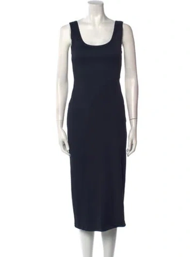 Pre-owned Eres Scoop Neck Midi Length Dress In Black