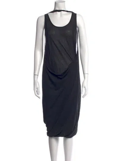 Pre-owned Eres Scoop Neck Midi Length Dress In Blue
