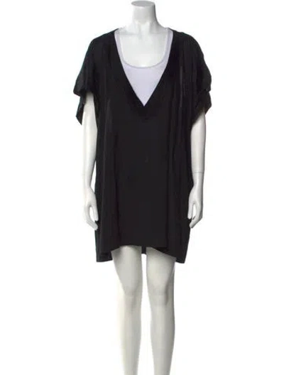 Pre-owned Eres Scoop Neck Mini Dress In Black